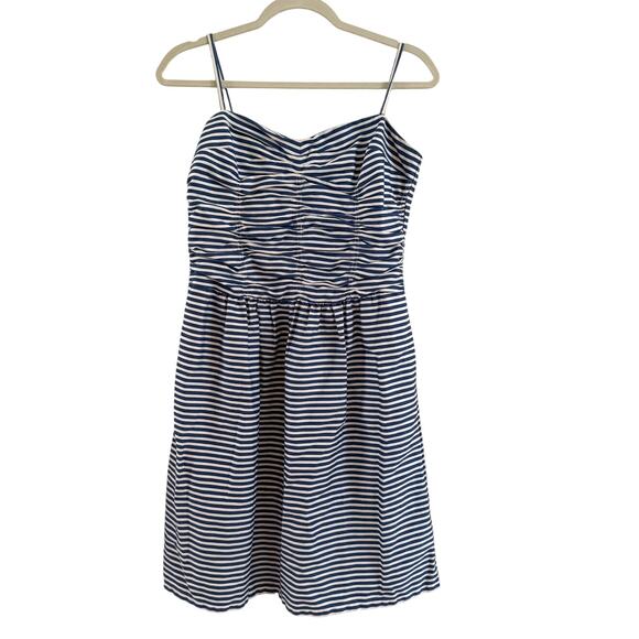 Polo Ralph Lauren Dress Blue White Cotton Striped Spaghetti Strap Size 8 Swiftie - Picture 2 of 7